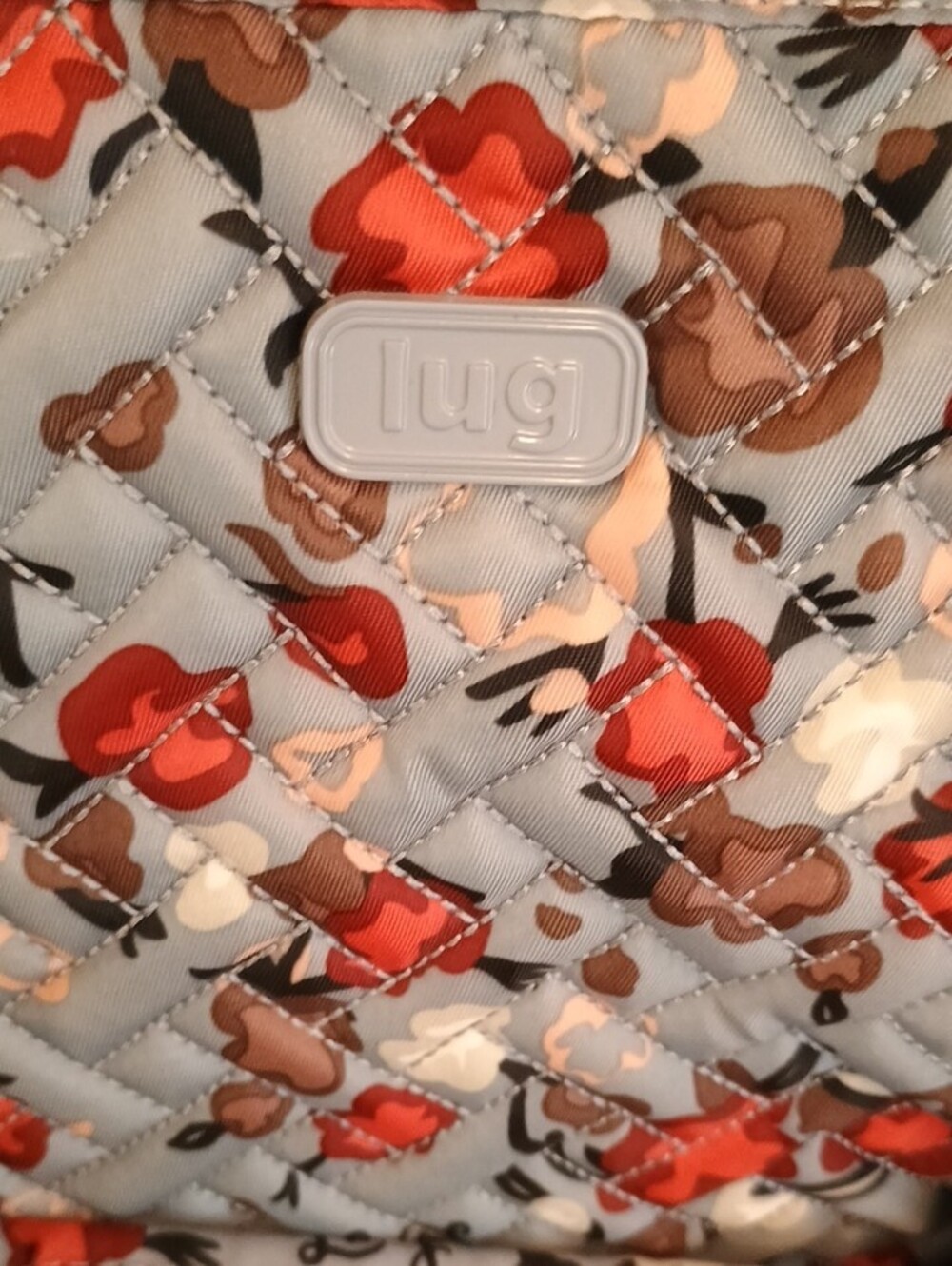 NWOT Lug  Light Blue Quilted Floral   Cabby Shoppers Tote - Picture 4 of 13